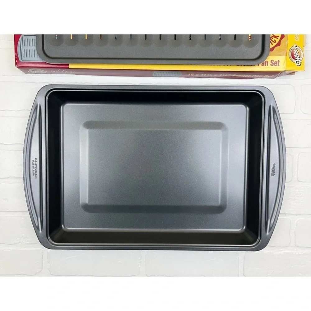 NEW Wilton Non Stick Broiler Pan Set 16X11.5